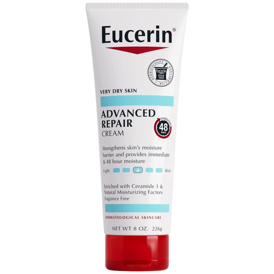 كريم يوسيرين للإصلاح المتقدم غني بالسيراميد 3 وعوامل الترطيب الطبيعية 226جرام Eucerin Advanced Repair Cream
